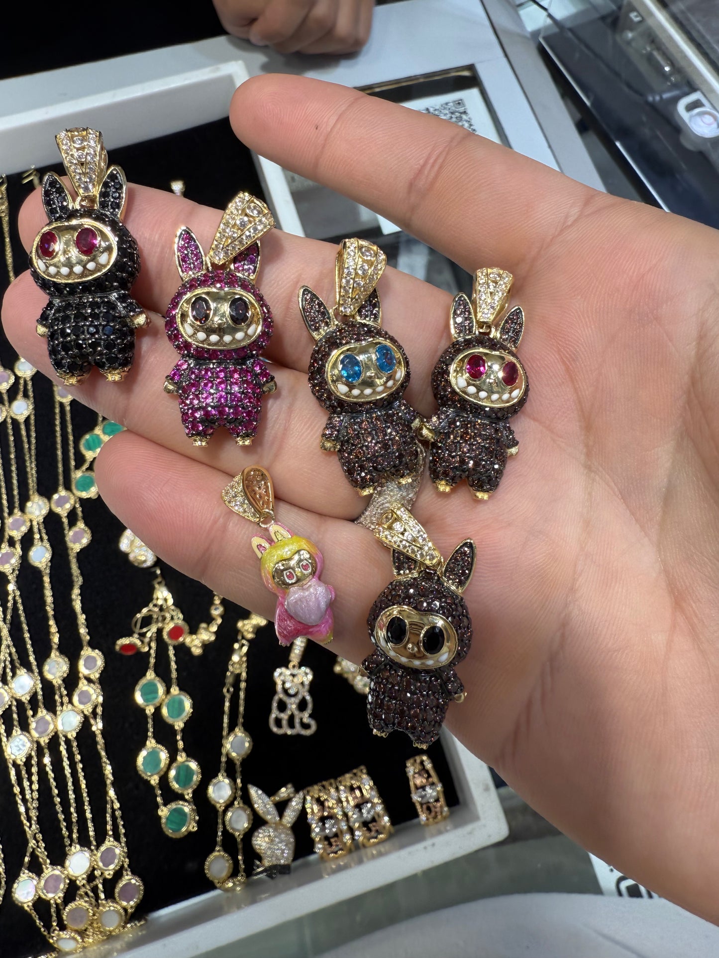 Mini Labubu Pendant – 14kt Yellow Gold