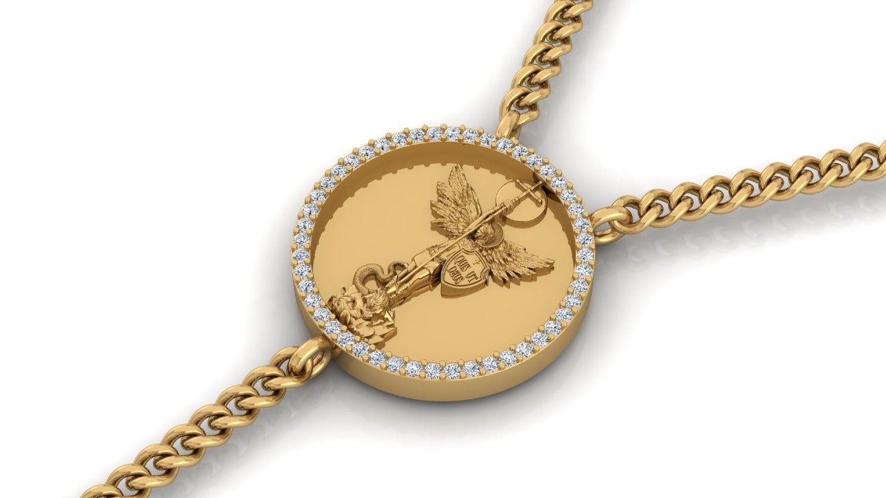 Bespoke Rosary St. Michael the Archangel & Custom Cross Blinx NYC Original