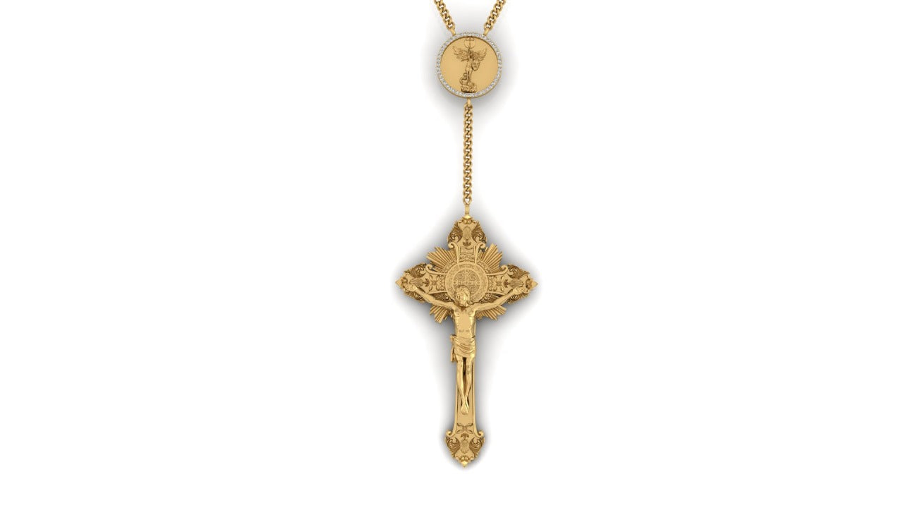 Bespoke Rosary St. Michael the Archangel & Custom Cross Blinx NYC Original