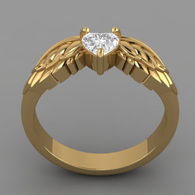 Carla Ring 0.40ct Natural Heart-Shaped Diamond With Wings