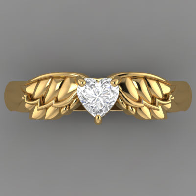 Carla Ring 0.40ct Natural Heart-Shaped Diamond With Wings