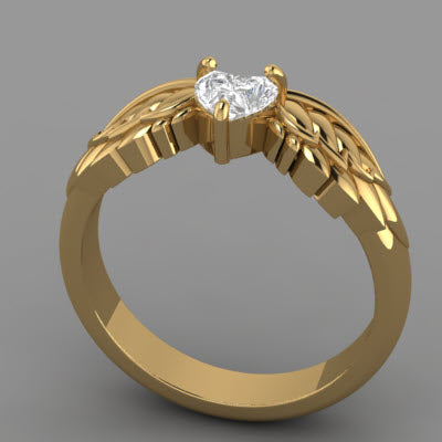 Carla Ring 0.40ct Natural Heart-Shaped Diamond With Wings