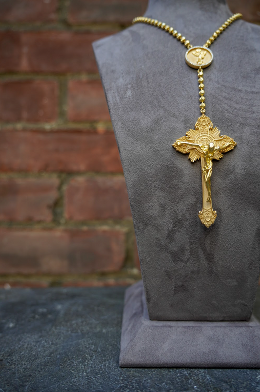 Bespoke Rosary St. Michael the Archangel & Custom Cross Blinx NYC Original